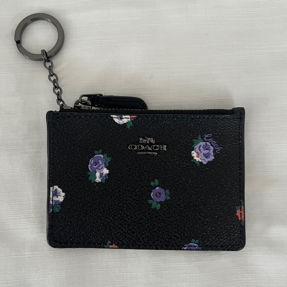 Coach Mini Skinny ID Case With Vintage Rosebud Print